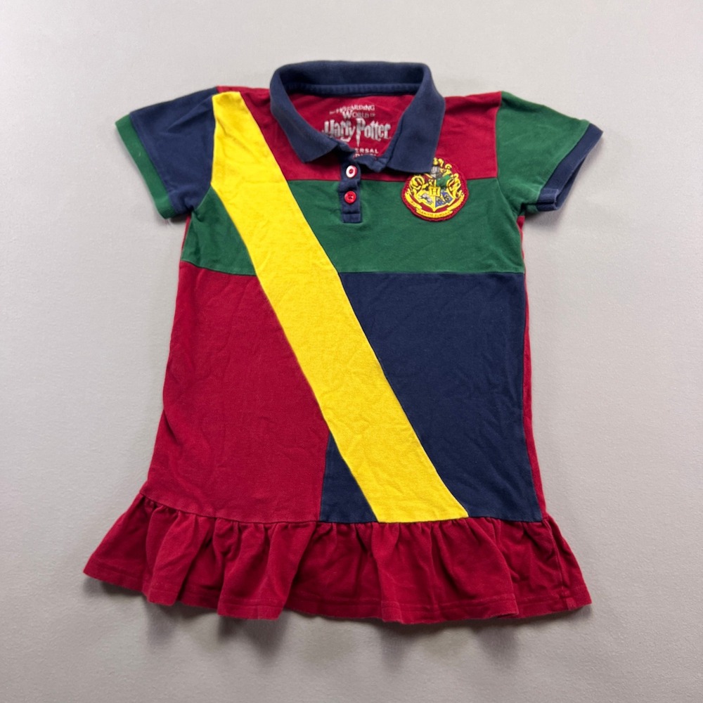 Universal Studio Wizarding World Of Harry Potter Polo Dress Kids 6x Multi Cotton